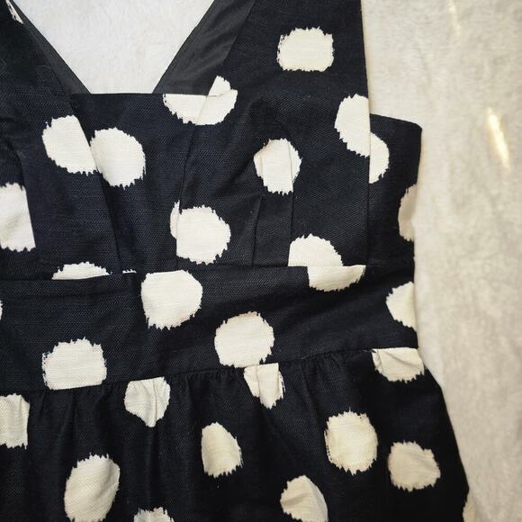 LOFT Petites size 10P Black White Polka Dot Fit & Flare Sleeveless Dress - Picture 4 of 16